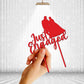 Just Engaged Cake Topper Red