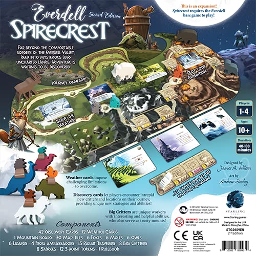 Starling Games Everdell Spirecrest 2nd Edition Board Game - One Size, Cardboard, Green/Brown/Gray, Model 223009