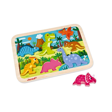 Janod Dinosaur Chunky Puzzle - 7 Pieces - Ages 18 Months+ - J07054