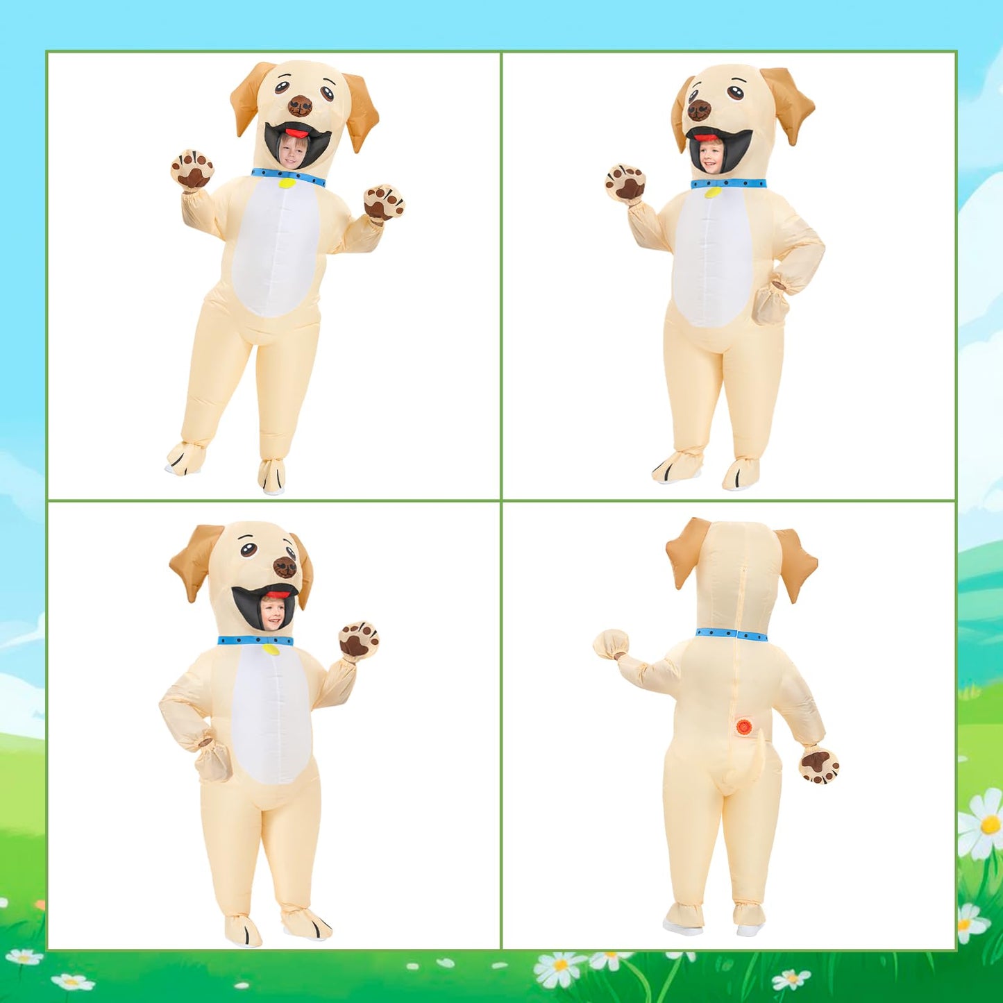 Searhmomo Inflatable Costume Dog For Kids, Funny Dog Blow Up Costumes, Halloween Animal Inflatable Costume For Boys Girls Cospla