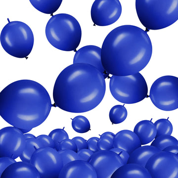 100 Pcs Link Balloon Linking Balloon Latex Linkable Balloons Connected Wedding Party Decoration (Dark Blue, 10 Inch)