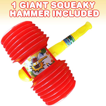 Artcreativity Giant Squeaky Hammer, Jumbo 17 Inch Kids’ Squeaking Hammer Pounding Toy, Clown, Carnival, And Circus Birthday Party Favors, Best Gift For Boys And Girls Ages 3 Plus