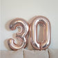 Paticool 40 Inch Rose Gold Number Balloon 0, Large Number Foil Mylar Balloons For Birthday Party Celebration Decorations Supplie