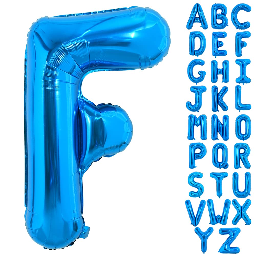 Toniful 40 Inch Large Blue Letter F Balloons Giant Alphabet Letter Balloons,Foil Mylar Big Balloons For Birthday Party Anniversa