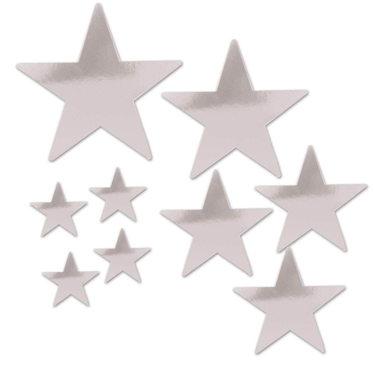 Beistle Beistle , 18 Piece Packaged Foil Star Cutouts, Assorted Sizes (Silver), Assorted Sizes, Silver
