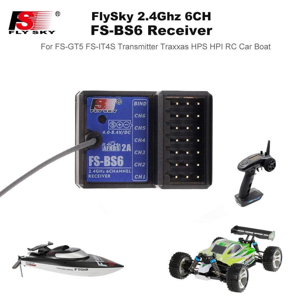 Flysky FS BS6 Receiver 2.4Ghz 6CH for Flysky FS-GT5 FS-IT4S FS-i6 FS-i6X Transmitter RC Car Boat (1PCS)