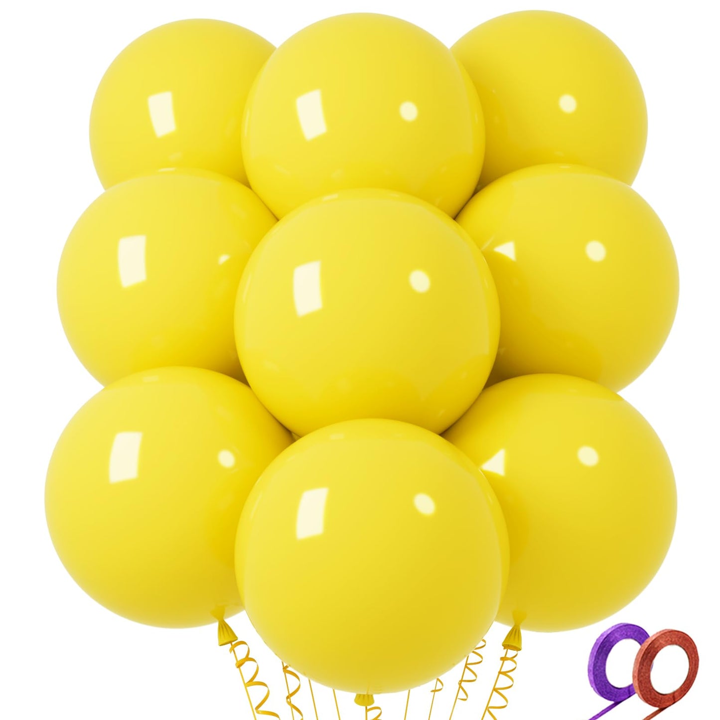 32Pcs Yellow Big Balloons 18 Inch, Round Large Latex Party Balloons For Birthday Wedding Decorations. (Yellow)