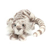 Jellycat Sacha Snow Tiger Stuffed Animal - Little 10 Grey Plush Toy, Perfect Classic Children's Gift