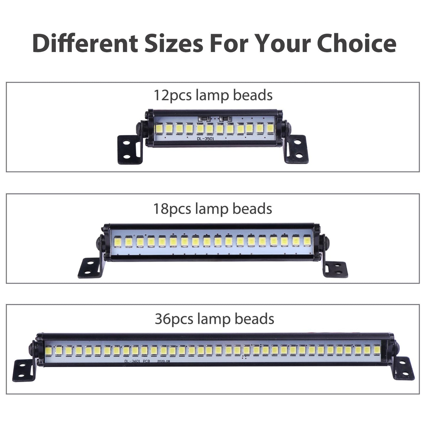 AIMROCK RC Car Light Bar Roof Lamp Kit w/20 LEDs for 1/10 Slash Stampede Rustler TRX-4 Senton Granite SCX10 RC4WD D90 (80mm)