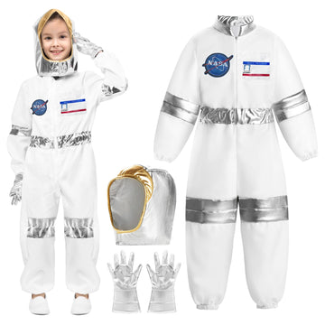 Yqbfb Nasa Astronaut Costumes For Kids: America Spacesuit For Boys Girls Space Jumpsuit Set Halloween Dress Up Cosply (Astronaut