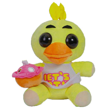 Vurezza Fnaf Nights Plush Toy - Five Nights Chica Plushies Stuffed Animal Doll - Chica The Chicken Plush Figure Toys For Games F