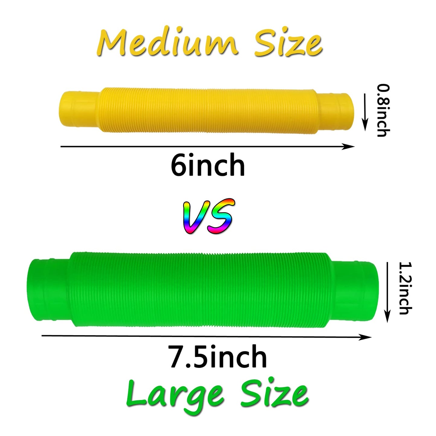 40Pcs Large Pop Tubes Sensory Fidget Toys For Party Favor, Big Pop Tubes Bulk For Classroom Prizes Goodie Bag Stuffers, Kids Tod
