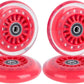 Aowish Ride On Swing Twist Wiggle Car Polyurethane Replacement Wheels W/Bearings Abec-9 (2 Front Wheels With Convex Hub, 2 Rear Wheels With Concave Hub) (Red)
