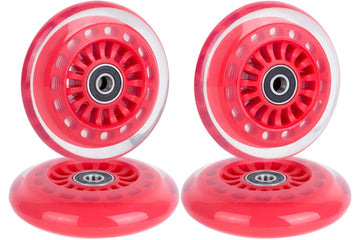 Aowish Ride On Swing Twist Wiggle Car Polyurethane Replacement Wheels W/Bearings Abec-9 (2 Front Wheels With Convex Hub, 2 Rear Wheels With Concave Hub) (Red)