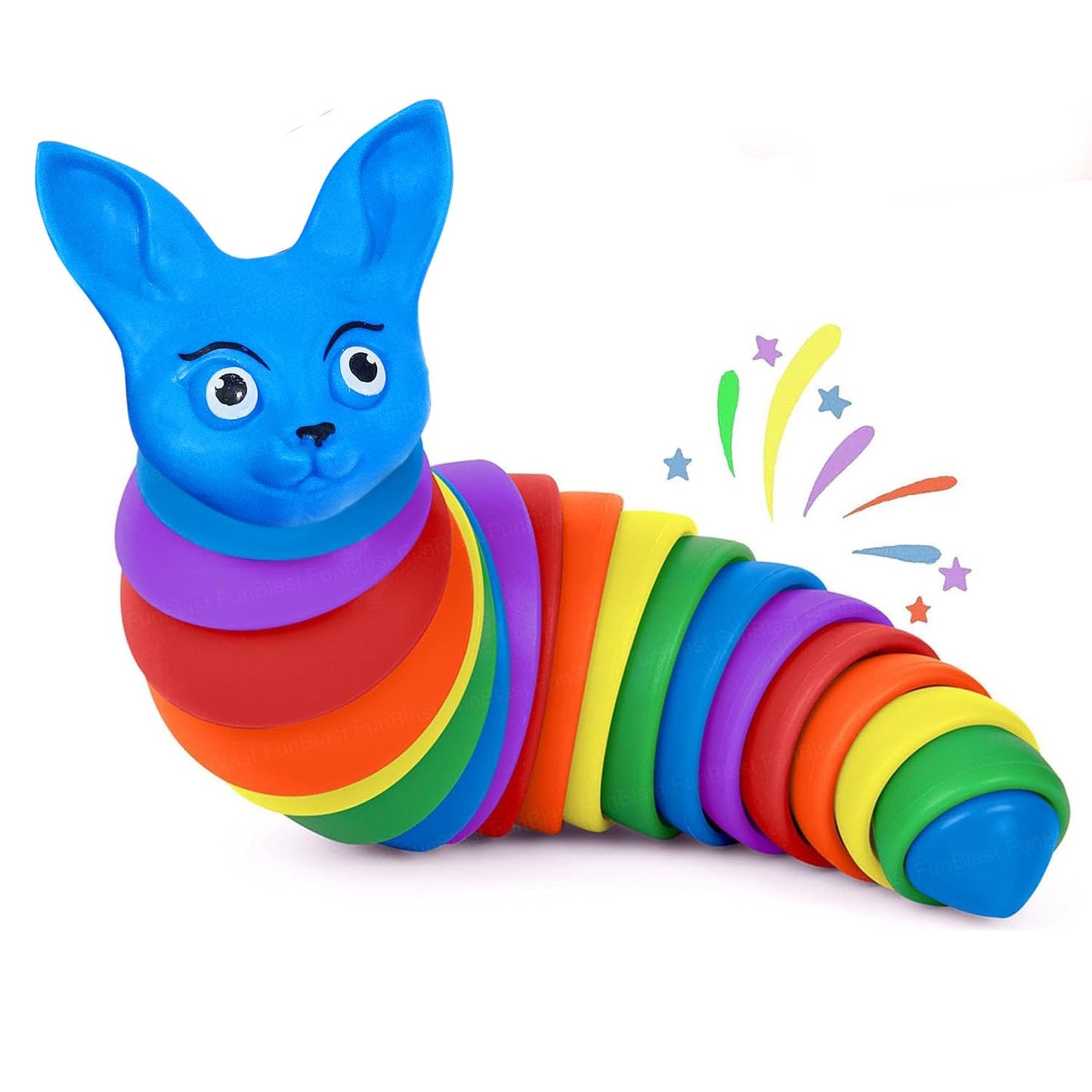 Funblast Slug Toys  Small Slug Fidget Toys, Baby Toy, Sensory Toys For Kids, Clicks Sound Making Toy, Flexible Stretchable Join