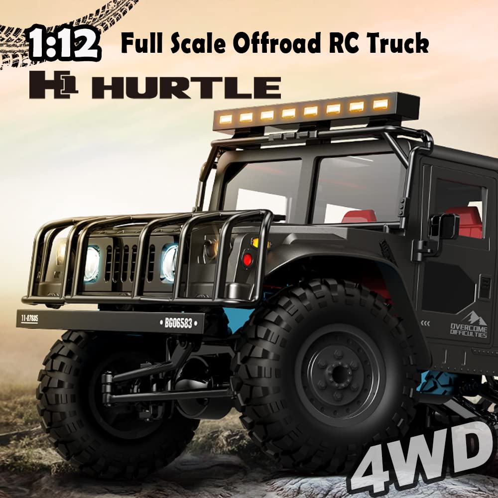 The perseids RC Truck RC Rock Crawler 1/12 Full Scale 4WD Remote Control Car Racing Vehicle Semi Truck and Trailer, 20km/h Offro