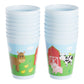 BLUE PANDA 16 Pack Plastic Farm Animals Cups - Barnyard Party Favors for Birthday Party Supplies (16 oz)