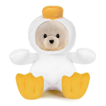 My Oli 7'' Plush Bear Costumed Duck Stuffed White Duck Hooded Bears Stuffed Animal Plush Toys Gift For Kids Boys Girls