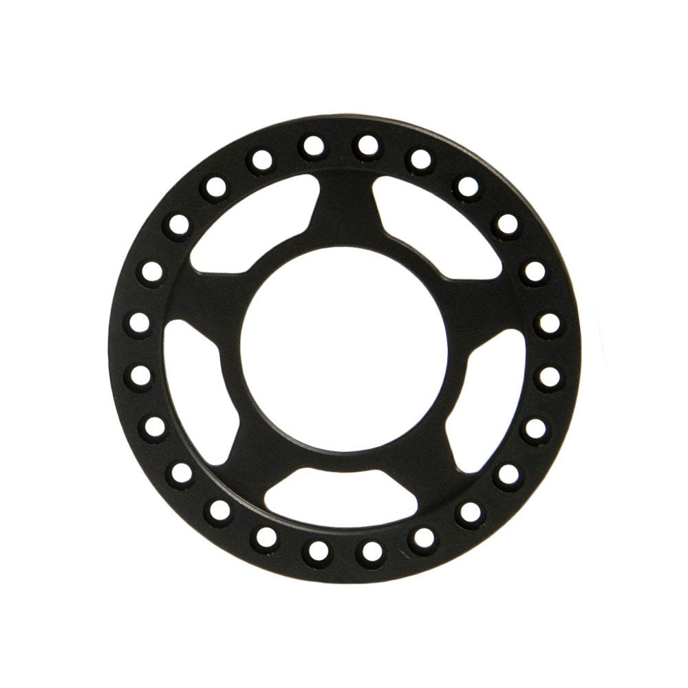 RCLIONS 4pcs Aluminum RC Beadlock Wheel Rim Replacement Ring for 1:10 RC Crawler Car 1.9'' Wheels/Rims(Black)