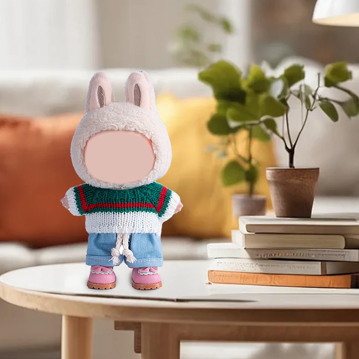 17cm Doll Clothes Set  enhanced Jeans & Knitted Sweater Outfit for 17cm 15cm Dolls  Cute Dress Up Fashion  No Doll Included (C  17cm/15cm)