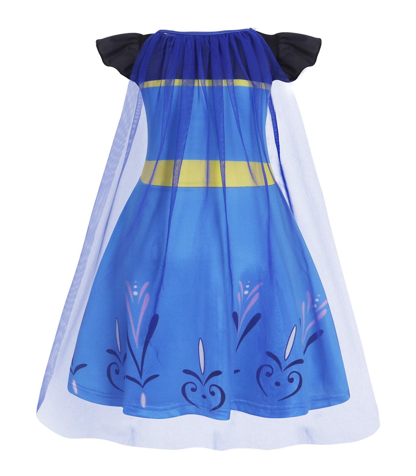 Wonderbabe Girls Princess Dress Halloween Snow Party Cosplay Fancy Dress Princess Costume Dress For Little Girls With Cape Size