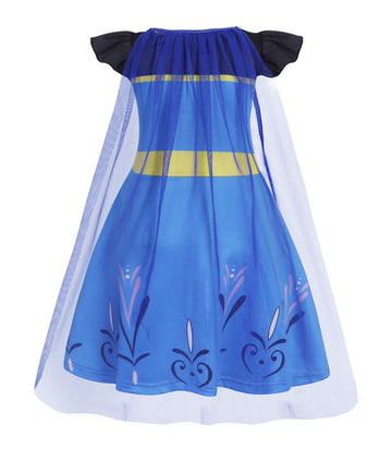 Wonderbabe Girls Princess Dress Halloween Snow Party Cosplay Fancy Dress Princess Costume Dress For Little Girls With Cape Size