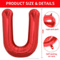 Toniful 40 Inch Large Bright Red Letter Balloons A-Z, Giant Jumbo Helium Foil Mylar Big Letter U Balloons For Birthday Party Ann