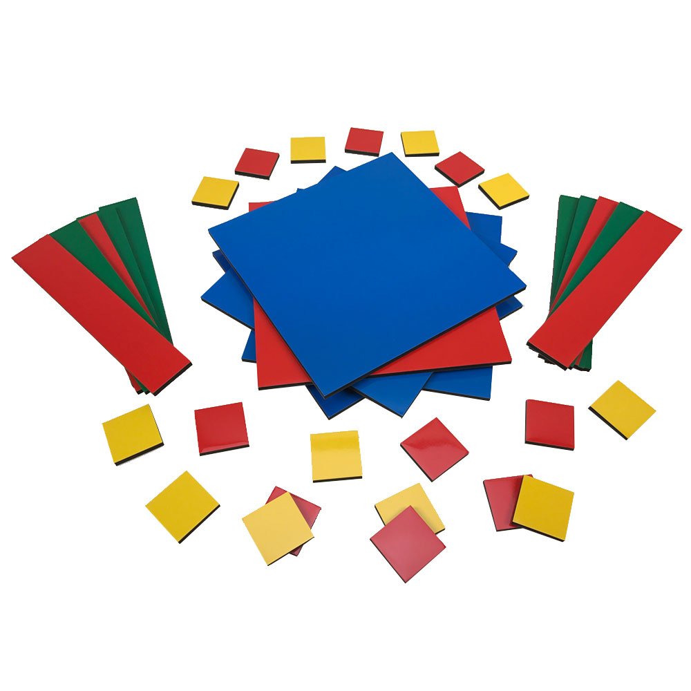 EAI Education Jumbo Magnetic Algebra Tiles Set of 35 - Small Red Foam, Model GB-2SMABT35