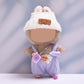 QIUTIMIY Clothes for Doll 17cm Doll Clothes 3-Piece-Purple-Set Doll Clothes enhanced Doll Outfit with Accessories-Overall+Woolen Hat+Camera(NO Doll Included)