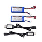 Blomiky 2 Pack 7.4V 1500mAh 40C Lipo 11.1Wh Rechargeable Battery T Plug and USB Charger Cable Suitable for 300E 302E 9155 9156 a