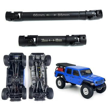 Benedict Harry 1Pair Metal Driveshaft Shaft for Axial SCX24 AXI0005 RC Model Car Upgrade Parts