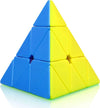 CFMOUR Pyramid Speed Cube - Moyu Meilong 3x3x3  Stickerless Triangle Magic Cubes - Fast Smooth Turning Vivid Colour Puzzle Game Brain Toy for Kids and mature-themed