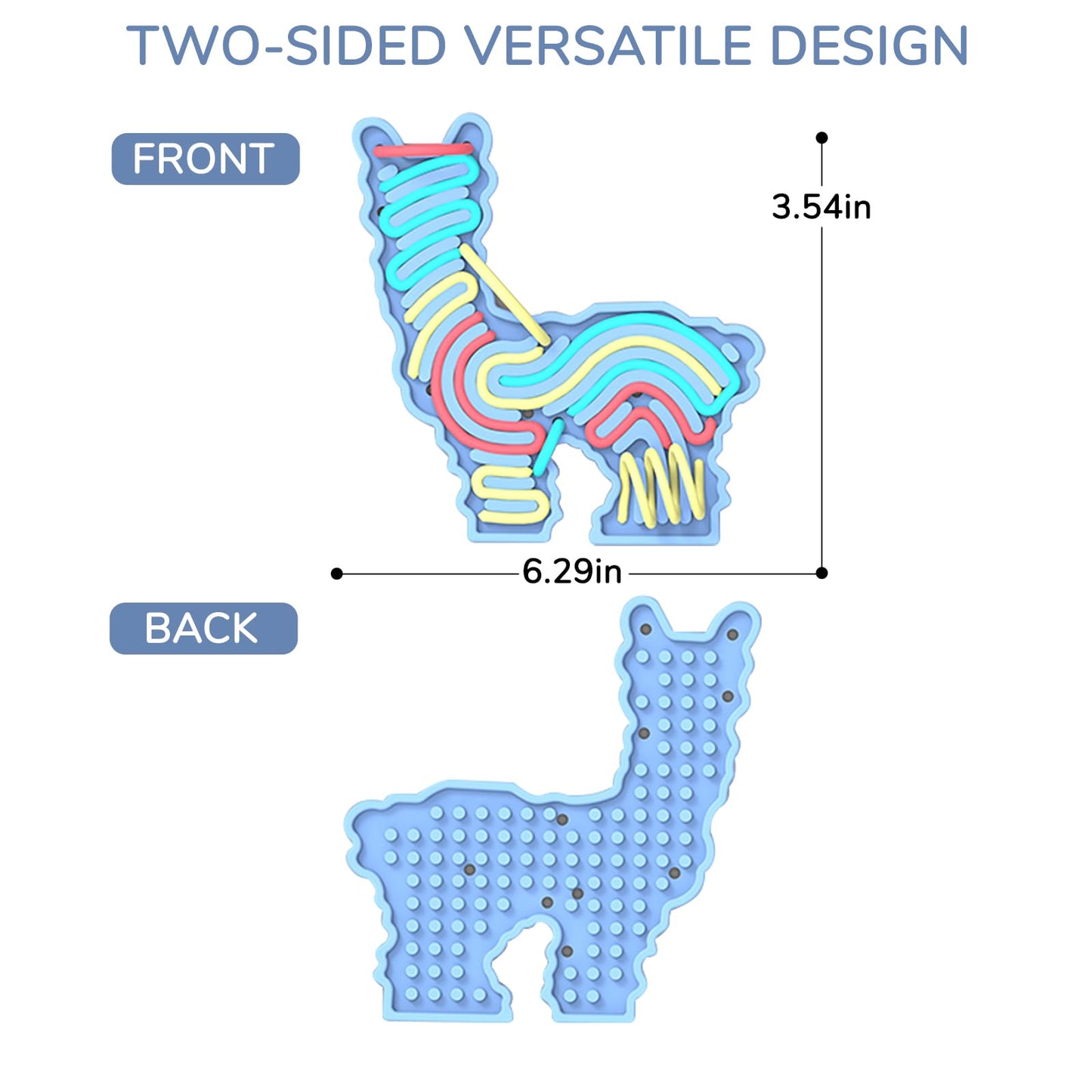 Sensory Activity Board, Double-Sided Silicone Fidget Pad & 18 Strings & Portable Travel Bags For Kids, Motessori Toys For Toddle