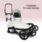 Anivia Luxury Baby Doll Stroller For 18' & 20' Girl Dolls - Doll Stroller With Folding Canopy, Mute Wheels And 2 Storage Baskets, Easy To Assemble
