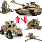Feleph M1A2 Tank Model Kit 1:28 Scale WW2 Military Vehicle, 1463 Pieces, ABS, Small, M1A2