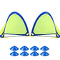 Poray Soccer Goal For Kid Easy-Up Set Of Two Portable Soccer Net 210D Oxford With 8 Field Marker Cones Extra Stakes Fun For Backyard And Soccer Training (2.5Ft Long Blue Goal Set)