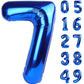 Navy Blue Large Number 7 Balloon 40 Inch, 7Th Seven Birthday Balloon Number, 7 17 27 37 57 77 Year Old Birthday Balloons, Mylar
