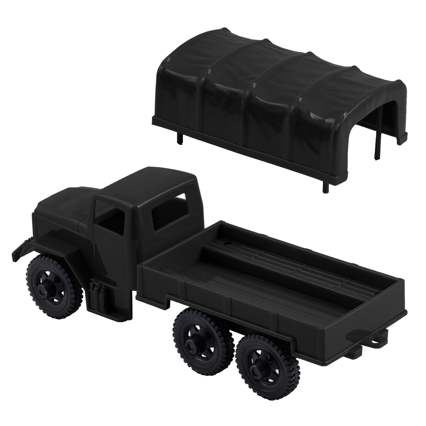 TimMee Plastic Army Men Trucks - Black M34 Deuce and a Half Cargo Vehicles US Made