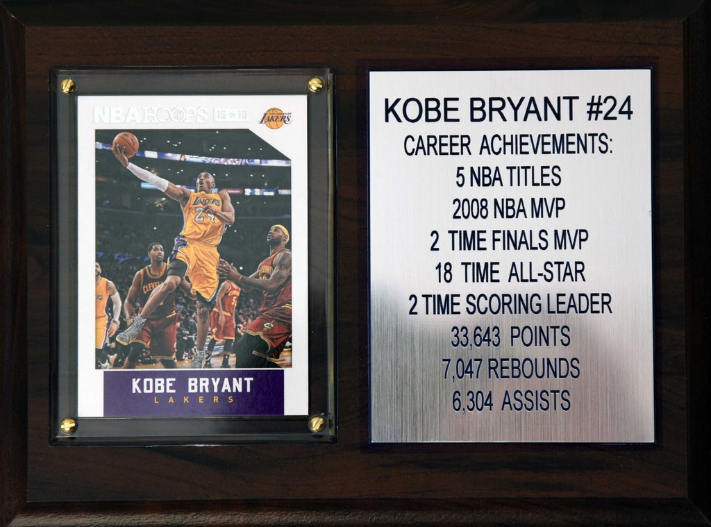 NBA 6X8 Kobe Bryant Los Angeles Lakers Career Stat Plaque