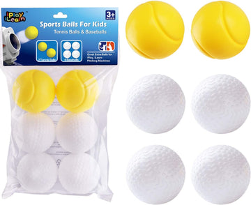 6 Balls Compatible With My First Baseball & Tennis Pitching Machine