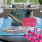 American Mahjong Set 166 Tiles - Mahjong Bundle - Blue & Tan Bag Midnight Mat
