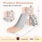 6-in-1 Toddler Slide L-shaped Playground with Basketball Hoop and Ladder