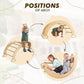 6in1 Montessori Climbing Set: Triangle Ladder + Arch/Rocker + Slide/Ramp + Net + Cushion + Art Addition