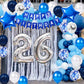 JumDaQQ 26th Birthday Party Decoration - Blue Star Foil Balloons & Confetti Supplies for Men