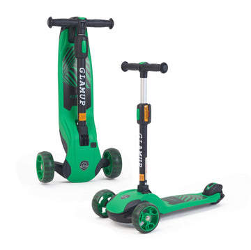 Glamup Kick Scooter For Kids Ages 3-14, 3 Wheel For With Led Lights, Foldable Kids Scooter With Adjustable Height, Extra Wide De