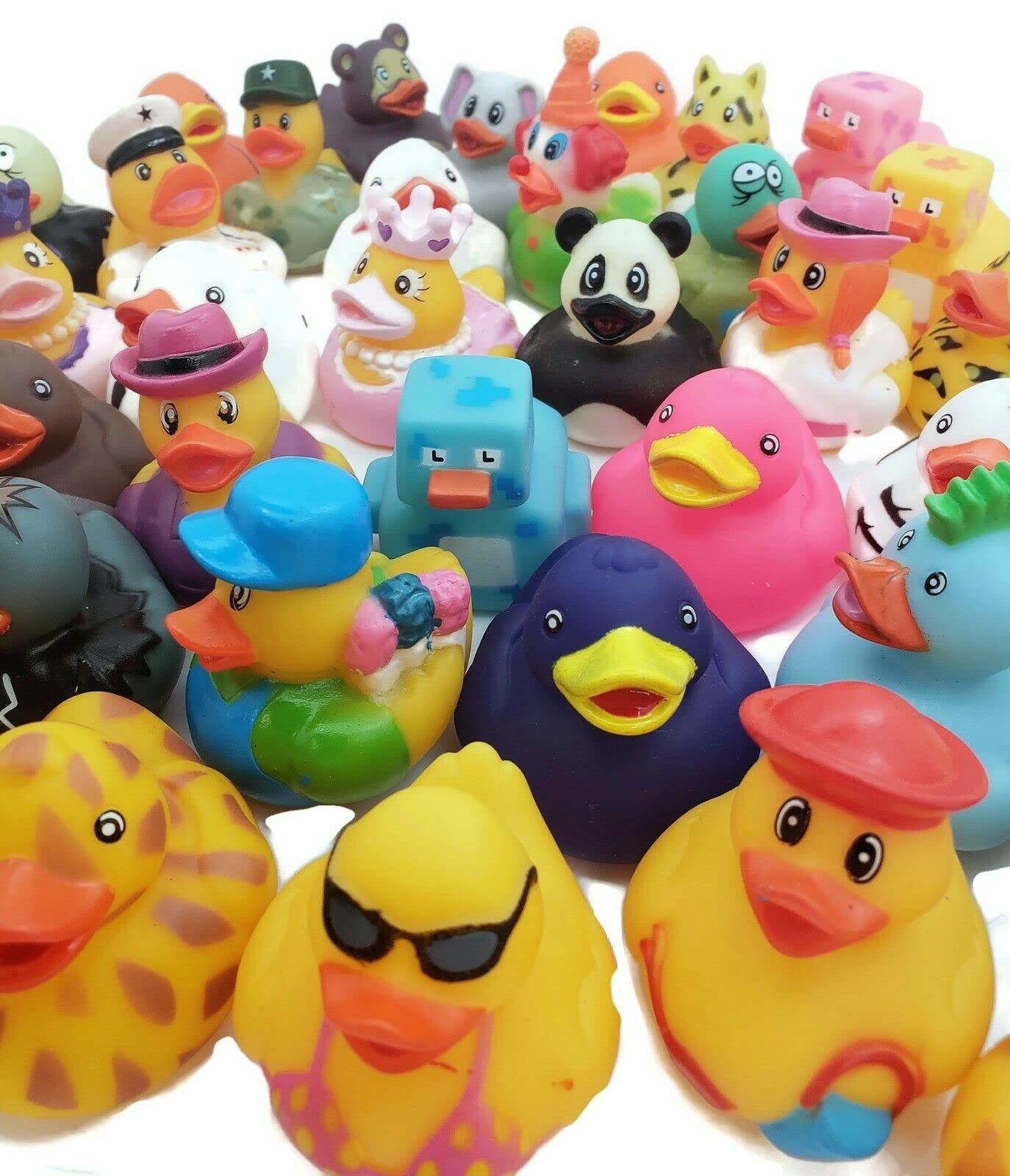 Assorted Colorful Rubber Duckies (2'') Ducks Ducky Duck Ducking (100 Pack) Jeep Ducking Bath Tub Pool Toy