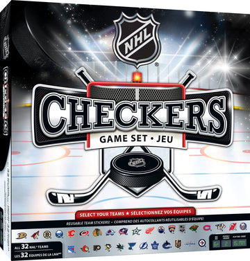 Masterpieces Nhl Full League Version Checkers Board Game Team Color, 13'' X 21''