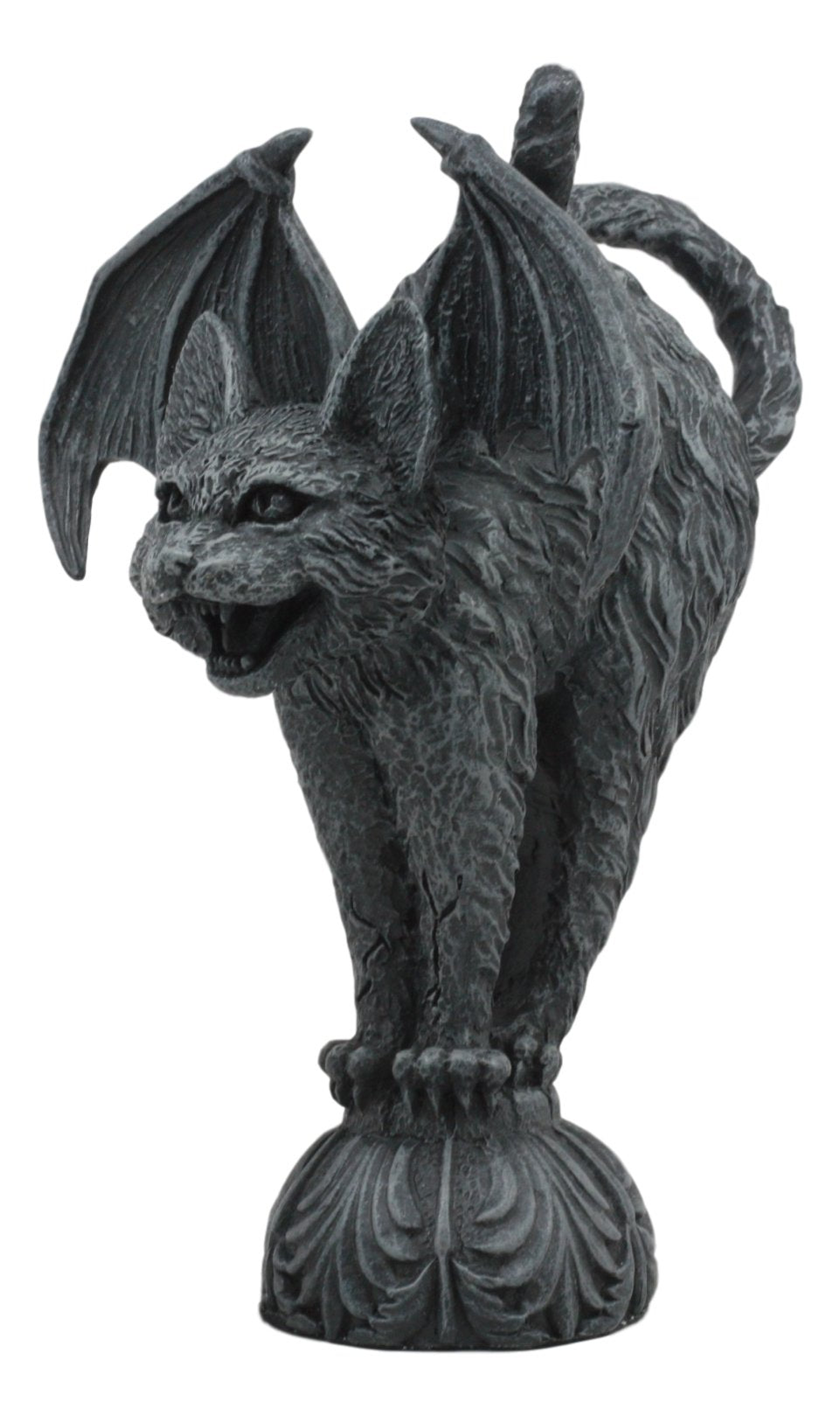 Gifts & Decor Ebros Bizarre Gothic Eureka Bat Winged Cat Gargoyle Statue 7' Tall Stoic Feline Guardian Castle Top Stone Creature Figurine
