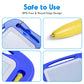 SGILE Magnetic Drawing Board for Kids, Blue, 10"W x 7.1"H, Erasable Doodle Pad with Magnet Pen & Stamps, Educational Travel Toy