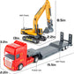 TGRCM-CZ Flatbed Truck Toy with Excavator Tractor-Push and Go Toy Trucks, Construction Trucks for Toddlers,Plastic Toy Truck, Gi